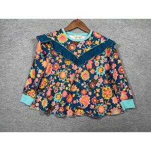 Matilda Jane Girls Top Sz 8 Wonderment Flower Forest Floral Long Sleeve